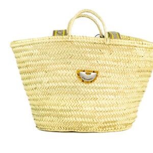 ➤ Capazo Cacharel · Capazo grande · Palma natural · Color natural - Capazo grande con dos asas grandes de hombro y dos pequeñas de mano de la marca Cacharel.