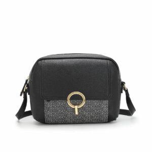 Bolso CACHAREL · Bandolera mediana · Con solapa y cremallera · Color Negro