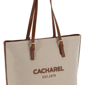 Bolso CACHAREL · Bolso grande · Con Dos asas ajustables · Maxi Shopper Lona · Color Cuero